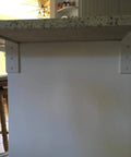Heavy Duty L Brackets Set Of 3 White Steel 6 X 8 Inch Hidden Countertop Supports installed under granite in kitchen