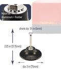 Go-To 3 Inch Quick Change Disc Pad Holder For Angle Die Grinders Type R One Quarter Inch Shank Six Pack with dimensions and materials