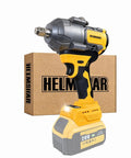 Super Heavy Duty Brushless Cordless Impact Wrench With 890 Ft Lbs Of Raw Power And 3 Speed Settings, yellow and gray design with 20V battery.