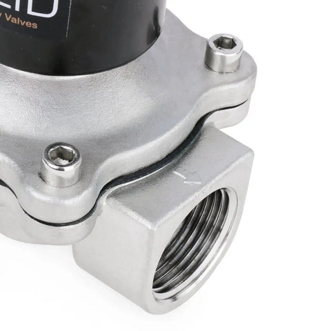 Heavy Duty 1 Inch Stainless Steel Electric Solenoid Valve 110VAC Normally Closed for Air Water Gasoline Diesel Fuel