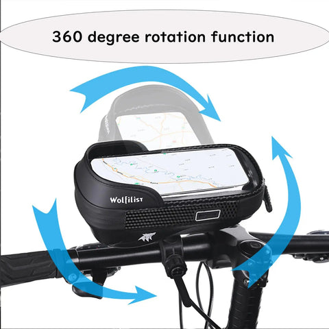 Waterproof Bike Phone Mount With Touch Screen Holder For 7-Inch Phones, 360-Degree Rotation, Shockproof Handlebar Bag, Quick Release Easy Install, Ride-Ready Gear For Cycling, Motorcycles, And E-Bikes Accessories