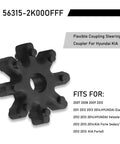 Pack Of Four Flexible Steering Couplers For Cars Plastic Steering Column Joint Replacement Kit 56315 2K000FFF Coupling Replacements Automotive Parts Repair Tool Kit Heavy Duty Vibration Reduction Noise Compatible With Hyundai Kia Black with fitment details shown
