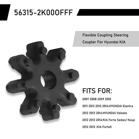 Pack Of Four Flexible Steering Couplers For Cars Plastic Steering Column Joint Replacement Kit 56315 2K000FFF Coupling Replacements Automotive Parts Repair Tool Kit Heavy Duty Vibration Reduction Noise Compatible With Hyundai Kia Black with fitment details shown