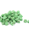 50 Pack 2 Pin Screw Terminal Block 3.5mm Pitch Panel Mount Green For PCB Wiring Projects Easy Plug And Play 300V 10A