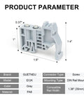 30 Piece DIN Rail Terminal Block End Stopper Brackets For 35mm Wide Guide Rails End Terminal Fixing Blocks Fasteners Gray PA6
