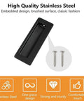 4 Pack Concealed Rectangular Recessed Pull Handles For Wardrobe And Drawers Matte Black Stainless Steel Hidden Flush Sliding Door