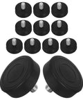 M10 Threaded Rubber Feet For Furniture Screw On Floor Protectors With Carbon Steel Core Anti Vibration 12 Pack