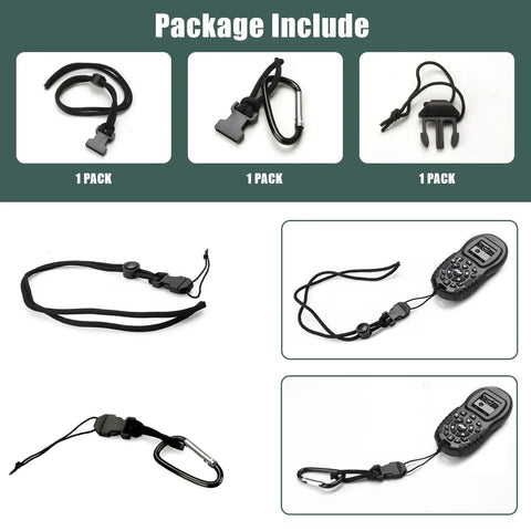 Remote Trolling Motor Lanyard With Carabineer For iPilot Remote Compatible With iPilot 1.6 And 3.0 Remotes Essential Boat Accessory To Keep Your Console Remote Safe Secure And Ready On The Water