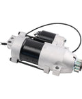 Starter Motor Swap For Outboard Engines 115 150 200 225 250 F115 LF250TXR Direct OEM Replacement Part Numbers 63P-81800-00-00 6BR-81800-00-00 6BR-81800-01-00, marine-grade starter motor in silver and black, side angle view