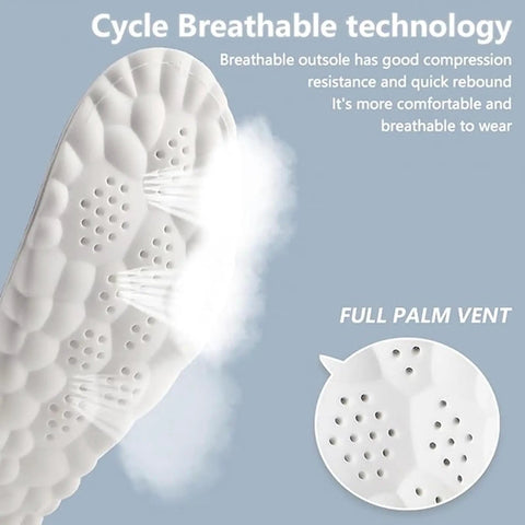 Close-up of 4D Cloud Technology Insoles For Men And Women demonstrating its breathable and full palm vent design.