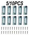 Heavy Duty Steel Cranked Flush Hinge For 15-19mm Cupboard Doors Zinc Plated Hardware For Caravans Mobile Homes Utility Cabinets And Louvre Doors 5 Pack Bundle with screws