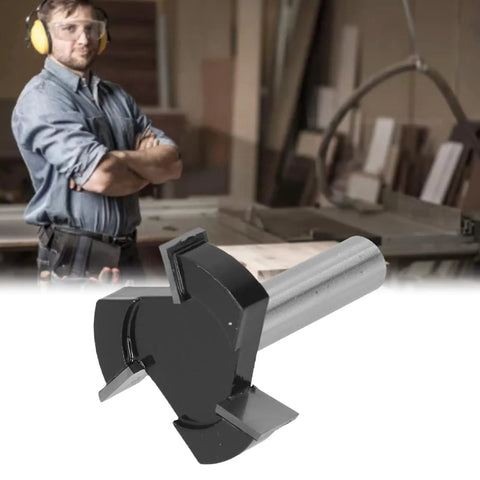 Heavy Duty Carbon Steel Surfacing Router Bits For Planing Wood With Sturdy Alloy Pointed Drill Design shown in a workspace.