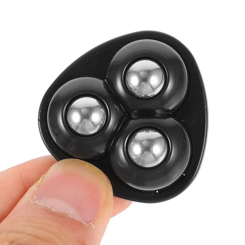12pcs Black 360 Degree Swivel Casters for Furniture and Storage, close-up view of black triple ball caster wheel.