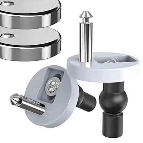 Toilet Seat Hinge Replacement Kit 2 Pack Top Fix Hinges With Mounting Screws Quick Release For Bathroom Accessories Close-up View