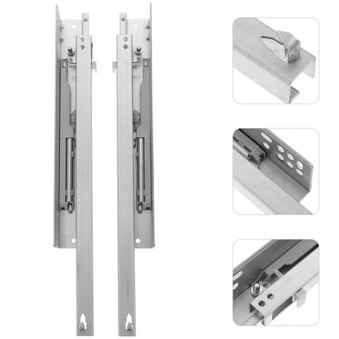 14 Inch Drawer Slides Replacement With Damping Soft Close Hidden Bottom Mount Rails shown with close-up details.