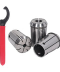 Rock Solid 3Pcs OZ25 Spring Steel Collet Chuck Set With Wrench for Precision Milling, featuring three collets and a wrench.