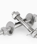 Stainless Steel Threaded Rod Connector Kit 2 Pack With Double Ended Studs For Through Mounting And Spacing M10 304 Grade