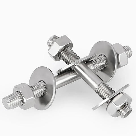 Stainless Steel Threaded Rod Connector Kit 2 Pack With Double Ended Studs For Through Mounting And Spacing M10 304 Grade