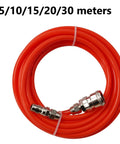 Built Tough Air Compressor Hose With Polyurethane Tubing And C Type Quick Connect Fittings Flexible Pneumatic Air Line, 30 meters