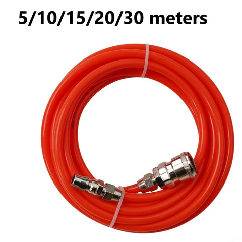 Built Tough Air Compressor Hose With Polyurethane Tubing And C Type Quick Connect Fittings Flexible Pneumatic Air Line, 30 meters