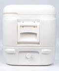 Front view of Beast Mode Heavy Duty 120 Qt Polar Cooler With UV Shield Lid Odor And Stain Resistant Liner Threaded Drain Plug For Hose Hookup