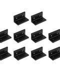 Dead Simple Setup 10 Piece 4 Hole Inside Corner Brackets Heavy Duty L Connectors Black T Slot Fittings For 4080 Aluminum Extrusion Workbench Frames And Custom Builds set of 10 black aluminum brackets.