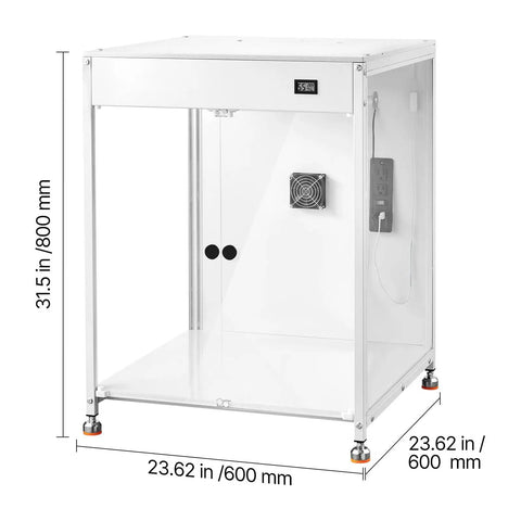 Badass Enclosed 3D Printer Tent With Hella Steady Chamber Heating And Smart Dual Pass Ventilation Featuring Integrated Led Task Lights Dustproof Waterproof Acrylic Housing For Zero Hassle Printing