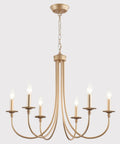 Dope Gold Farmhouse Chandelier With Industrial Style 6 Light Pendant Lighting For Kitchen Dining Living Room Foyer And Hallway