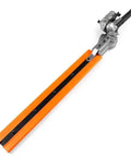 7 Teeth 435mm Electric Hedge Trimmer Cutter Head For Multi Tool Convert Your Motor Head Into A Pole Hedge Cutter For Trimming Hedges Bushes And Branches With Adjustable Minus Forty Five To Ninety Degree Angles For Precise Horizontal And Vertical Cuts, shown with an orange blade and adjustable handle.