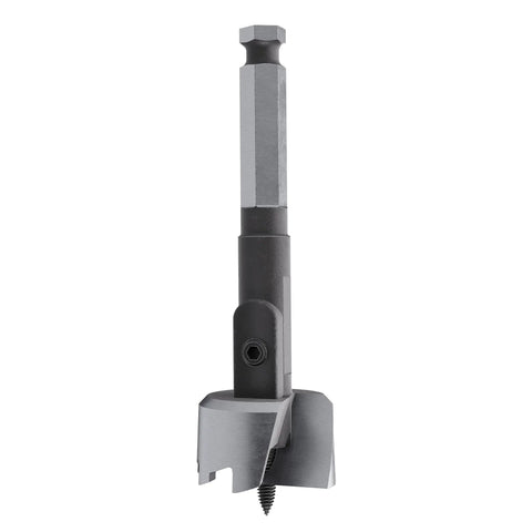 Front view of Self-Feed Drill Bit 3-Inch, 2-Cutter Wood Boring Bit for Pro-Grade Carpentry with aggressive feed screw.