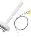 4-inch K-type ceramic kiln thermocouple sensor with 3.3 ft braided lead and yellow connector