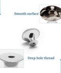 Cute Boston Terrier Round Cabinet Knob Set, 2 Pack, Stainless Steel With Brushed Aluminum Base, Rust Resistant Durable Drawer Knobs For Kitchen Cabinets And Furniture Makeovers; smooth surface and deep hole thread