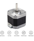 FYSETC Anycubi Mega Vype-r NEMA 17 stepper motor; black body with silver end caps and white connector.