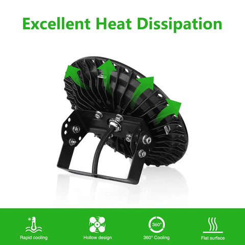 500W UFO LED High Bay Light Pro Grade 50000LM Daylight White 6000K To 6500K showing heat dissipation feature