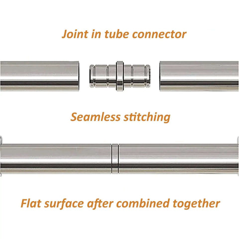 Stainless Steel Sliding Barn Door Hardware Kit With Floor Roller Wheels tube connector and smooth rail joint