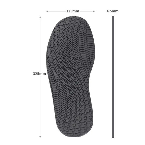 Full Soles Rubber Replacement for DIY Shoe Repair, Slip-Resistant and Durable, size 325x125x4.5 mm, textured pattern