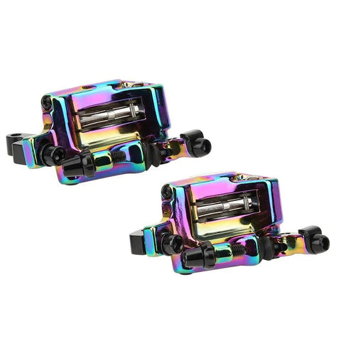 Heavy Duty Hydraulic Disc Brake Set For Mountain And Road Bikes Sturdy Aluminum Alloy Calipers in vibrant colors for enhanced style.