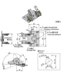 Stainless steel damping bilateral torque hinge with mounting base for display base, 1 piece