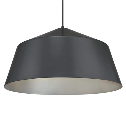 Matte Brushed Gun Metal Finish One-Light Indoor Pendant In Black With Classic Shape And Time-Worn Vibe, sloped ceiling compatible