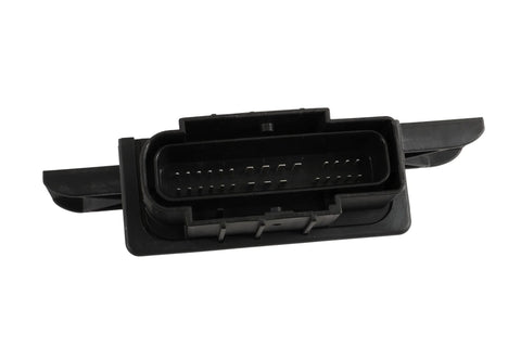 Front view of GM Fuel Pump Control Module 13565641 Replacement for Chevrolet, GMC, Buick Cars, OE Style FPCM, black plastic body.
