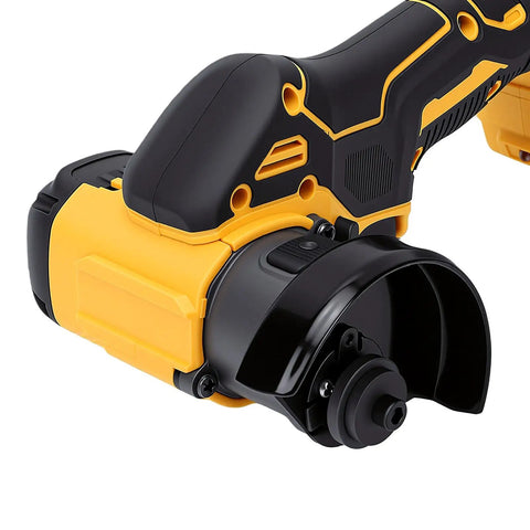 Heavy Duty Cordless Angle Grinder Kit Pumping Out Hella Smooth Cuts And Beast Mode Brushless Power for cutting and grinding close-up.