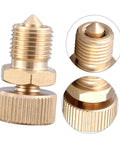 Three Piece Air Bleeder Valve Kit For Heavy Duty High Pressure Air Pumps 30 MPa Pressure Relief Screws, gold finish, close-up view