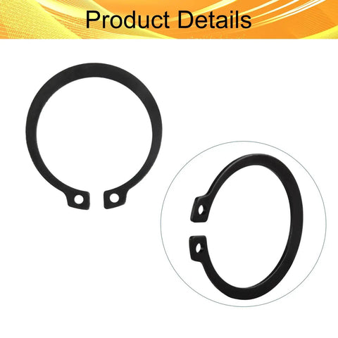 External Retaining Ring Set 30 Pcs 1.52 Inch Shaft Diameter 0.12 Inch Aperture 65MN Snap Clip Ring For Valves Bearings Machinery