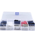 60 Piece RC Connector Kit With 2.54mm Male And Female Connectors ABS Terminals in a plastic storage box