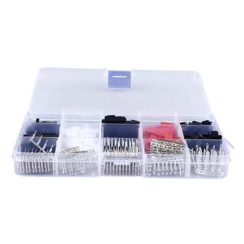 60 Piece RC Connector Kit With 2.54mm Male And Female Connectors ABS Terminals in a plastic storage box