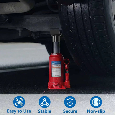 Universal 12 Ton Bottle Jack Adapter for Round and Square Tubes Fits 2 Inch 3 Inch and 4 Inch Jacks with Angled Base under vehicle
