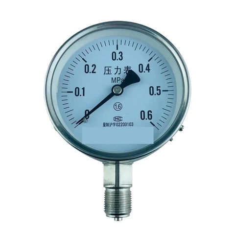 Heavy Duty Steam Boiler Pressure Gauge 1 Piece Model YBF100 with clear dial and steel case for precise readouts, quick mount