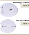 Top Shelf Soft Elongated Vinyl Toilet Seat In Crisp White With Thick Foam Fill sizes for elongated 19" and round 17" toilets