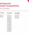 Image of refrigerator model compatibility chart for PureSource Ultra Water Filter And PureAir Ultra II Air Filter Combo Kit.