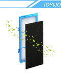 Replacement Filter Set For Holmes Aer1 And Bionaire Purifiers with two filters, one blue-framed, and flying leaves, HAPF300AH U4R NUC